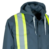 Forcefield Hi-Vis Hoodie Shacket With Detachable Hood