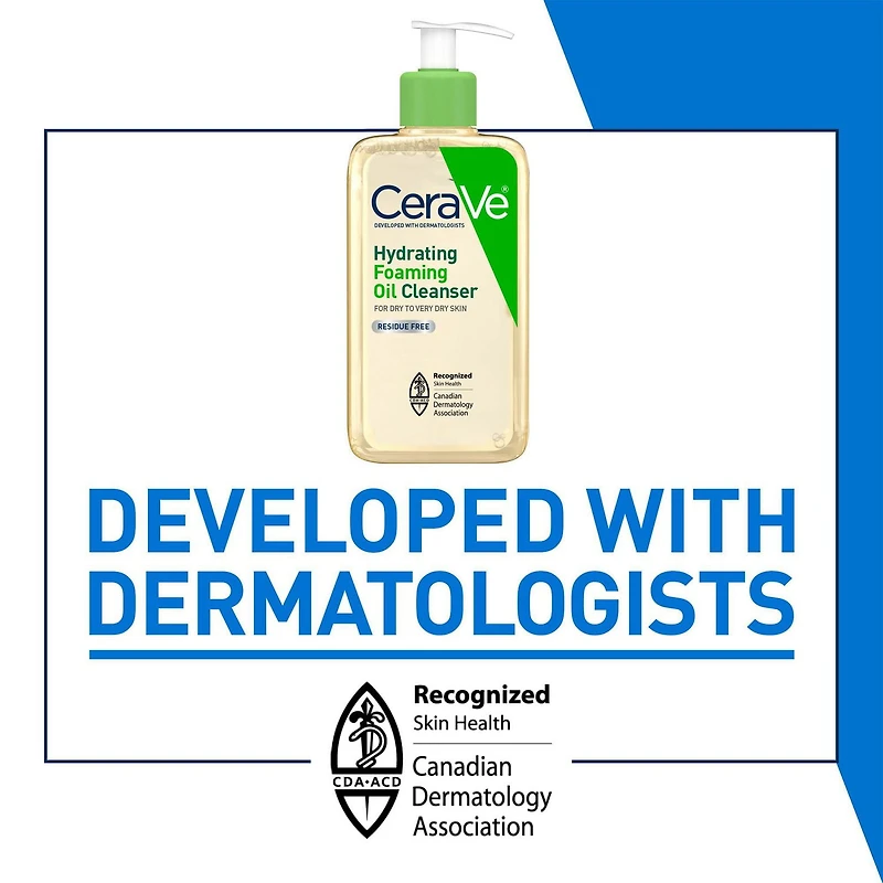 Huile nettoyante moussante hydratante CeraVe | Nettoyant visage et corps à l'huile de squalane, à l'acide hyaluronique et aux céramides | Pour peaux sèches à très sèches | 355 ml Développé avec des dermatologues