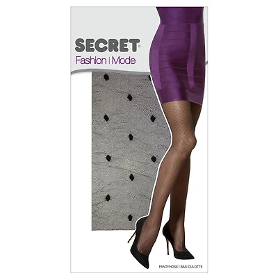 Secret® Polka Dot Pattern Control Top Fashion Pantyhose 1pk