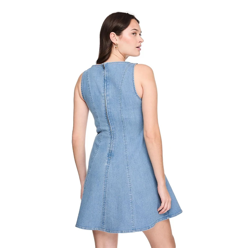No Boundaries Women's Denim Fit & Flare Dress