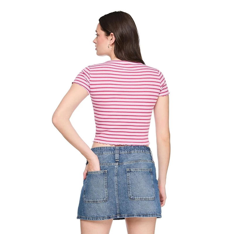 No Boundaries Women's Striped T-Shirt