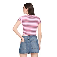 No Boundaries Women's Striped T-Shirt