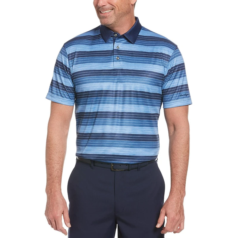Polo de golf rayé à manches courtes Performance pour homme