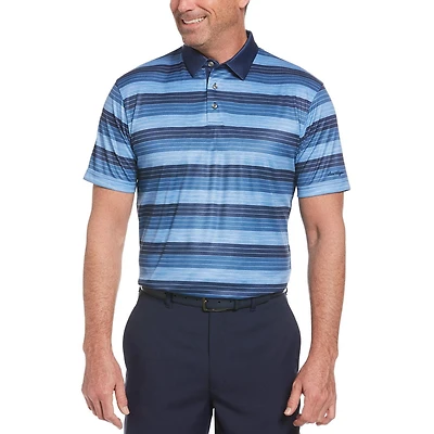 Polo de golf rayé à manches courtes Performance pour homme
