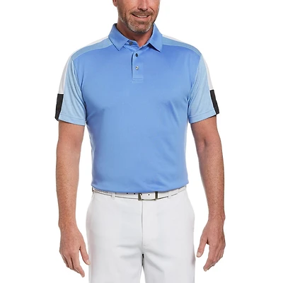 Men's Performance Short Sleeve Color Block Golf Polo Shirt