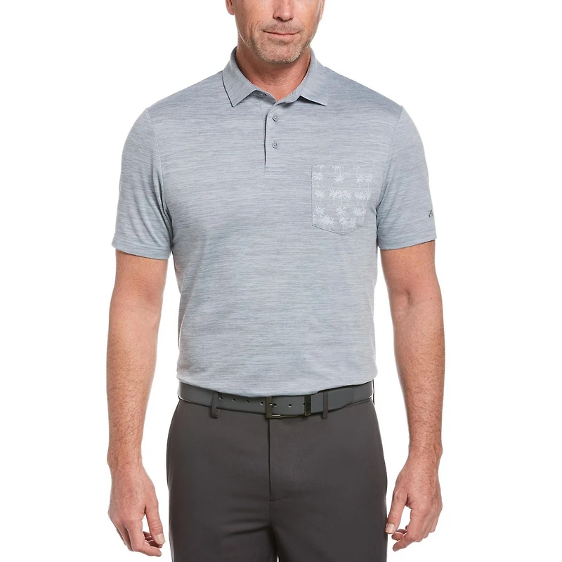 Men's Short Sleeve Birdseye Polo Shirt With Tropical Pocket