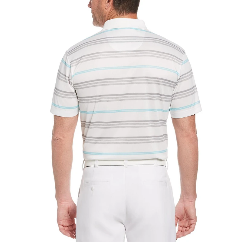 Men's Performance Short Sleeve Striped Golf Polo Shirt