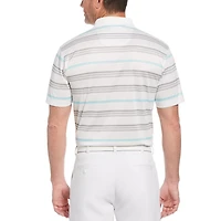 Men's Performance Short Sleeve Striped Golf Polo Shirt