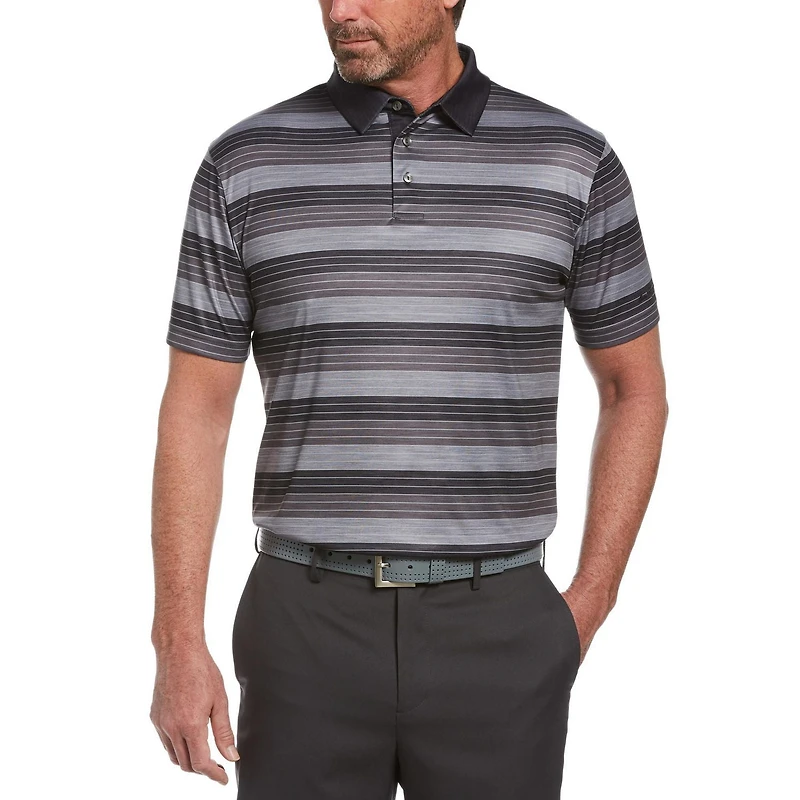 Polo de golf rayé à manches courtes Performance pour homme