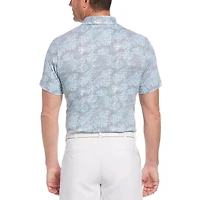 Men's Short Sleeve Tropical Print Polo Shirt
