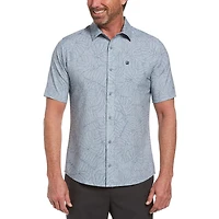 Men's Short Sleeve Tropical Printed Woven Shirt