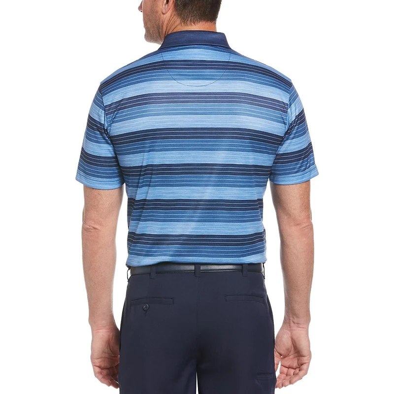 Men's Performance Short Sleeve Striped Golf Polo Shirt
