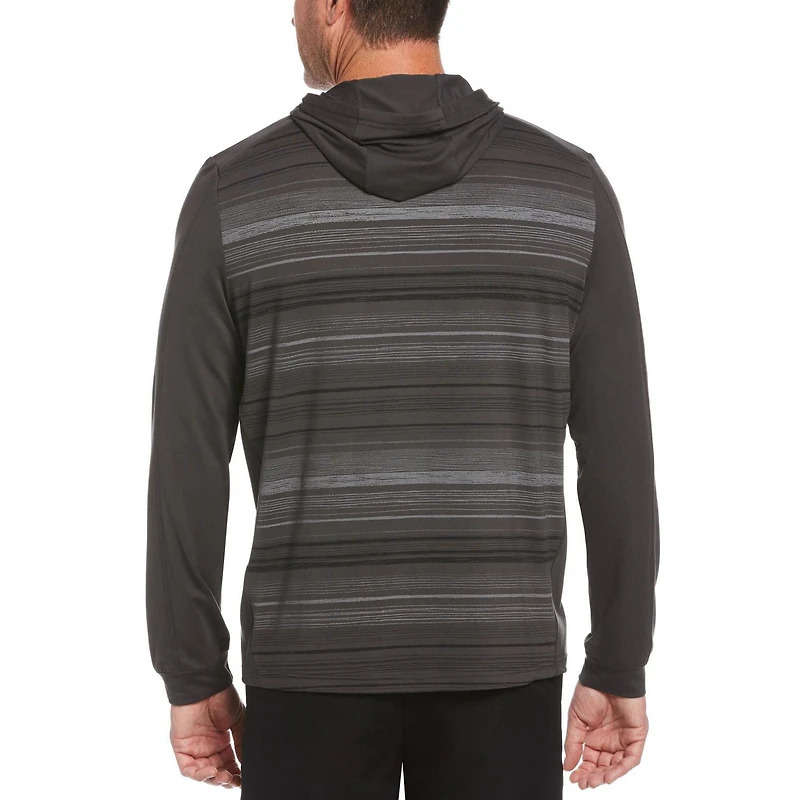 Men's Long Sleeve Printed Stripe Pullover Hoodie