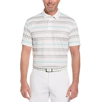 Men's Performance Short Sleeve Striped Golf Polo Shirt