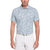 Polo à manches courtes imprimé tropical pour homme