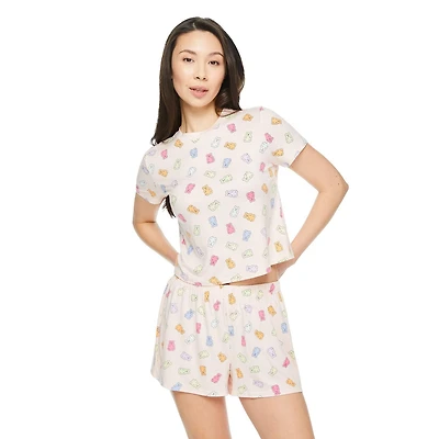 No Boundaries Women's Sleep Short 2-Piece Set