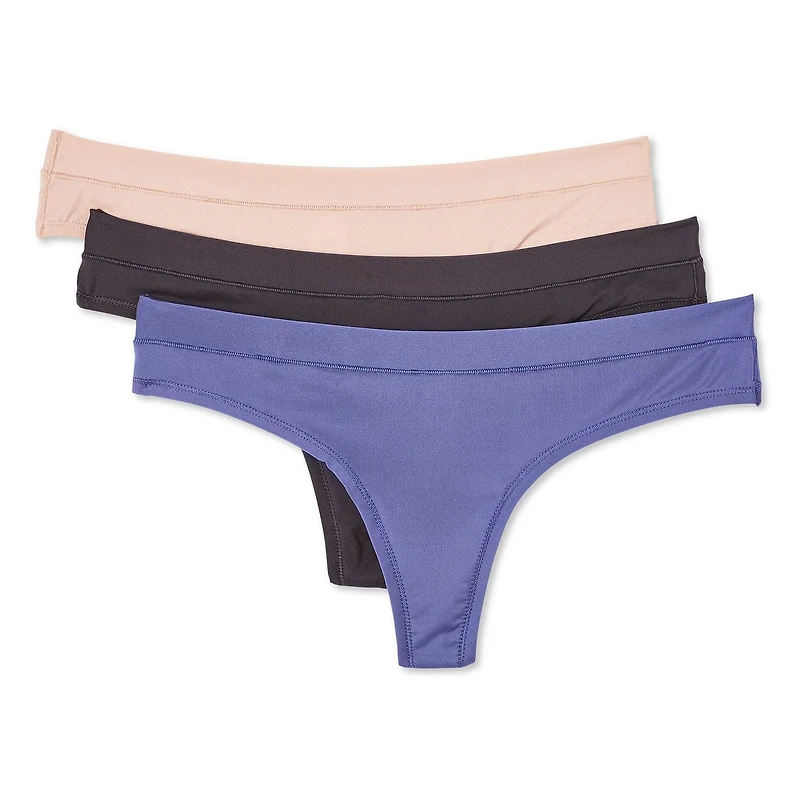 Lot de 3 tangas en microfibre George pour femmes Tailles P-TG
