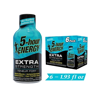 5 Hour Energy Extra Fort Framboise Bleue 6Pk