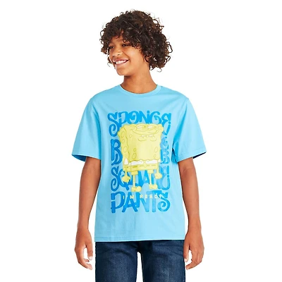T-shirt à manches courtes Bob l’éponge pour garçons Tailles TP-G