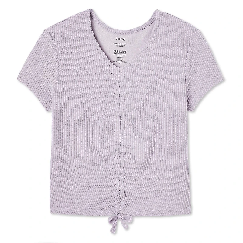 George Girls' Ruched Front Tee, Sizes XS-XL