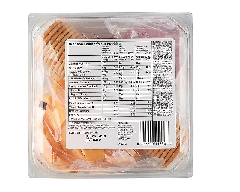 Hormel Gatherings™ Honey Ham And Cheese Snack Tray, Hormel Ham Snack Tray