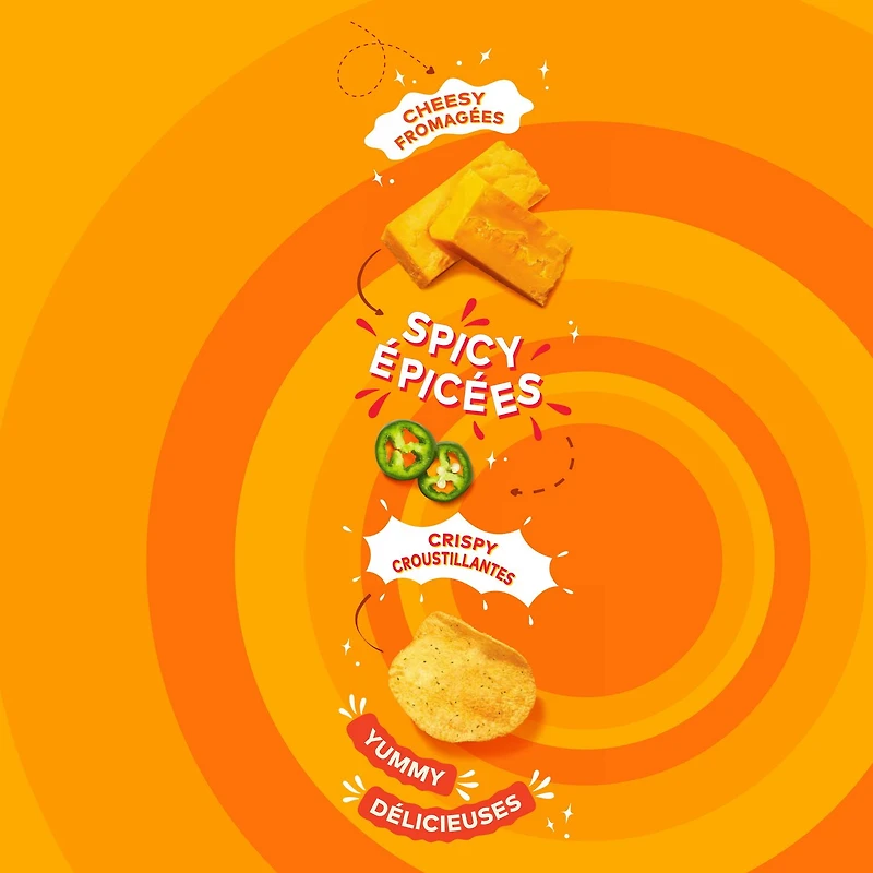 Lay’s Cheddar Jalapeño flavoured potato chips, 66g