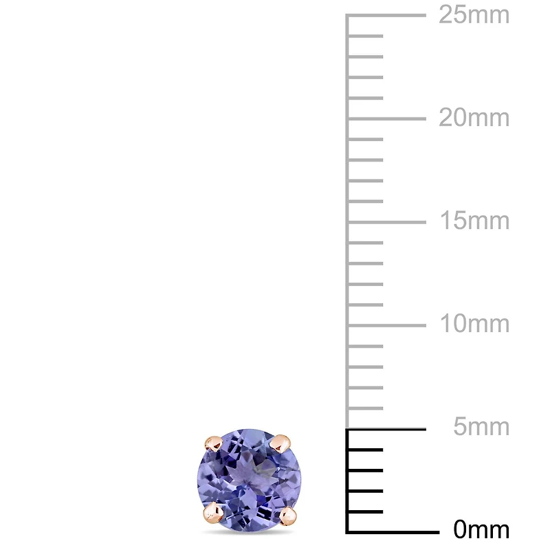 Tangelo 1-1/10 Carat T.G.W. Tanzanite 14K Rose Gold Stud Earrings