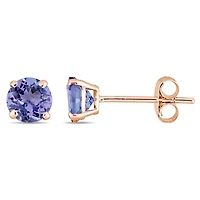 Tangelo 1-1/10 Carat T.G.W. Tanzanite 14K Rose Gold Stud Earrings