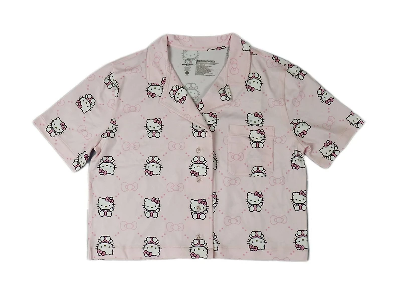 LICENSED LADIES HELLO KITTY NOTCH COLLAR SHORT PYJAMA SET