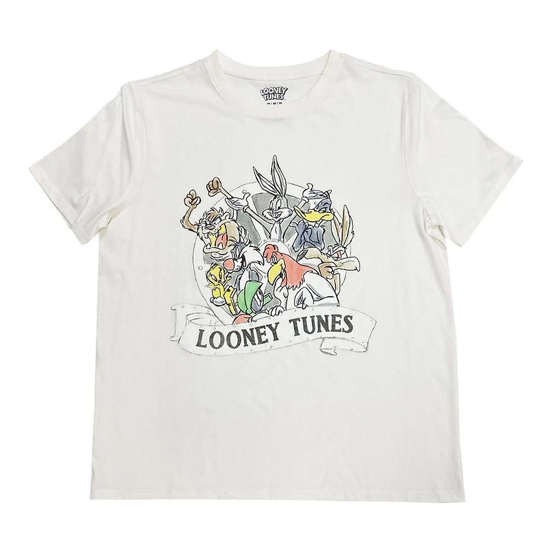 Haut à manches courtes rétro Looney Tunes pour femme