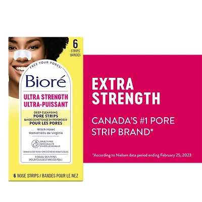 Bandes de nettoyage en profondeur pour les pores Ultra de Bioré, 6ct (Fabriqué au Japon) 6 ct