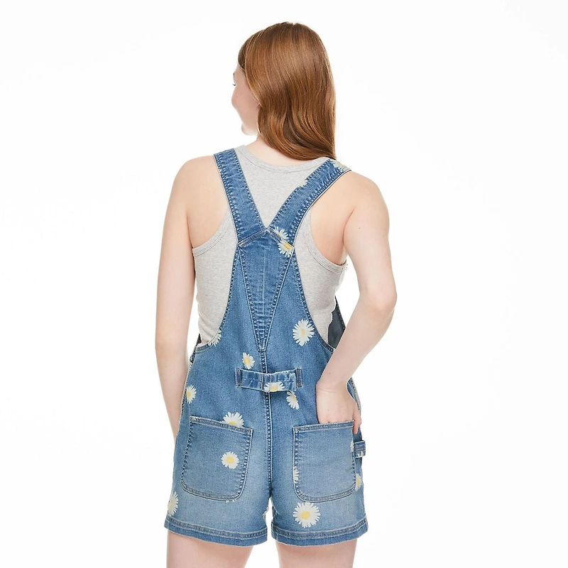 Short-salopette imprimée de style fonctionnel No Boundaries pour femmes