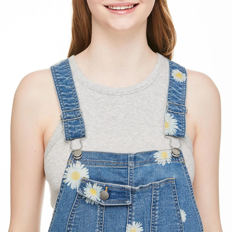 Short-salopette imprimée de style fonctionnel No Boundaries pour femmes