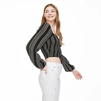 Haut avec smocks et manches de style poète No Boundaries pour femmes