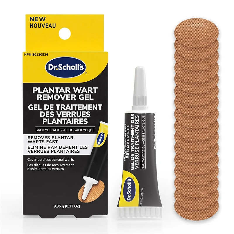 Dr. Scholl's Plantar Wart Remover Gel, 16 Count Cover-up Discs