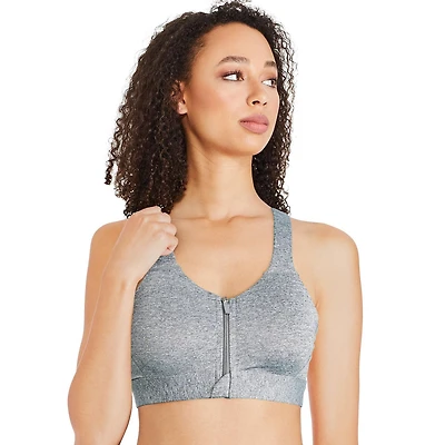 Soutien-gorge zippé Athletic Works pour femmes Tailles P-3XL