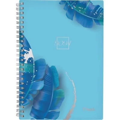 Mead Small Pastel Leaves Blue 2024 Weekly/Monthly Planner