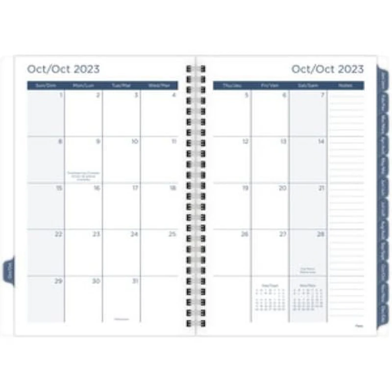 Mead Small Pastel Leaves Blue 2024 Weekly/Monthly Planner