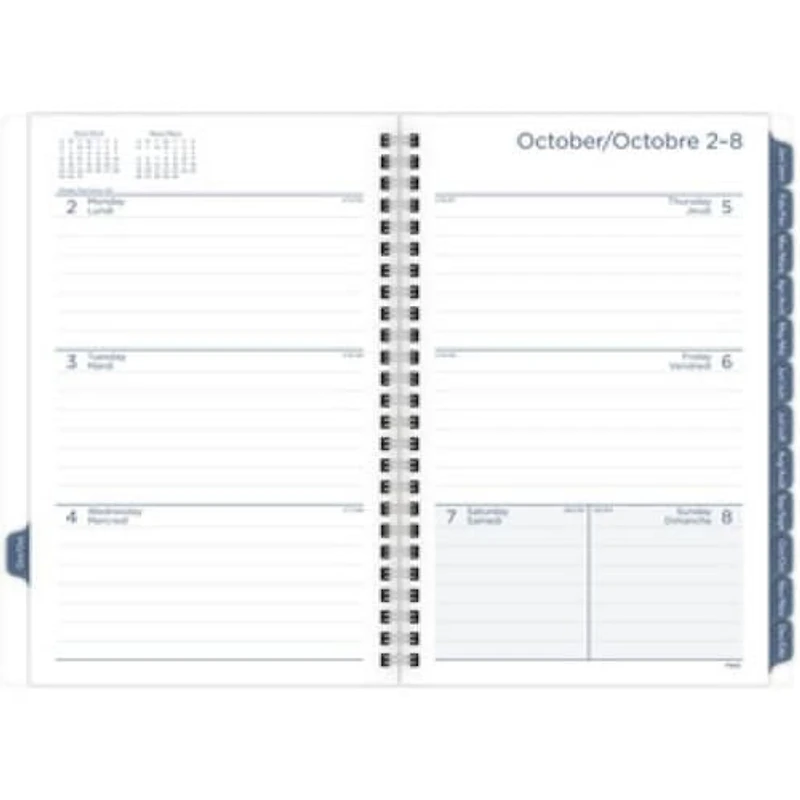 Mead Small Pastel Leaves Blue 2024 Weekly/Monthly Planner