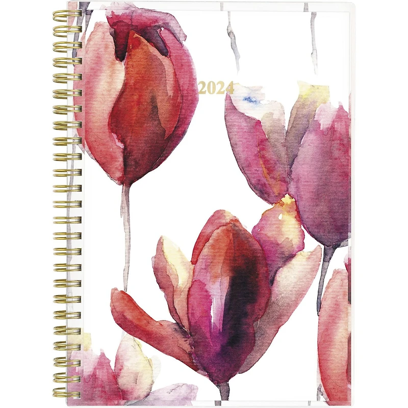 Petit Agenda Hebdomadaire/Mensuel 2024 Cyo Cambridge, Tulipes, Aquarelle