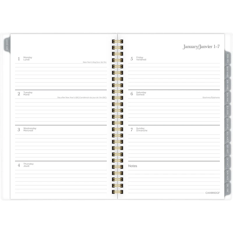 Petit Agenda Hebdomadaire/Mensuel 2024 Cyo Cambridge, Tulipes, Aquarelle