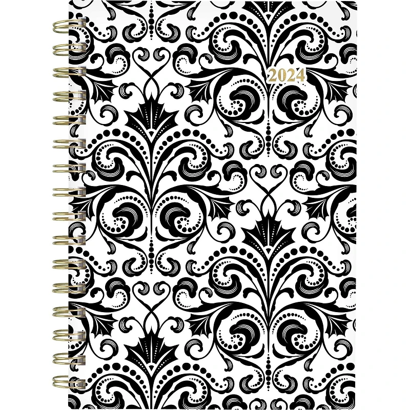 Petit Agenda Hebdomadaire/Mensuel 2024 Mead, Papyrus, Noir Et Blanc