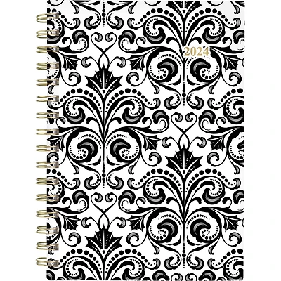 Petit Agenda Hebdomadaire/Mensuel 2024 Mead, Papyrus, Noir Et Blanc