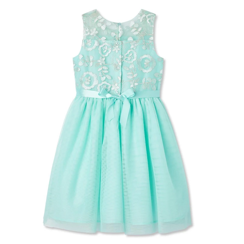George Girls' Embroidered Mesh Dress
