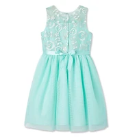 George Girls' Embroidered Mesh Dress