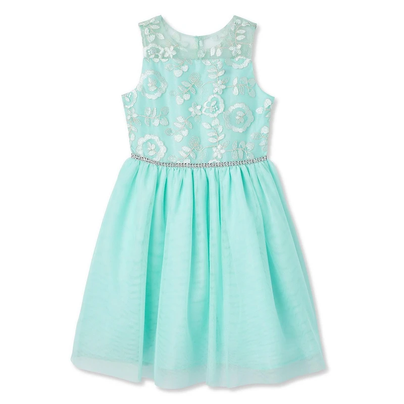 George Girls' Embroidered Mesh Dress