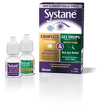 Gouttes oculaires lubrifiantes SYSTANE(MD) Jour et nuit, gouttes pour la sécheresse oculaire 2 x 10 ml