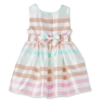 Robe en satin rayé George pour bébés filles