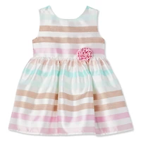 Robe en satin rayé George pour bébés filles