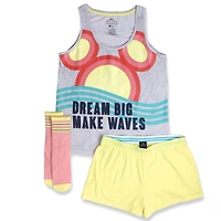 Ensemble de pyjama Disney Mickey 3 pièces avec chaussettes pour femme